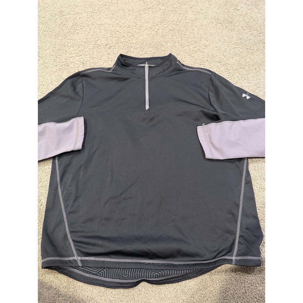 Under Armour Men Large Pullover ColdGear Quarter Zip Athletic Sweater Sweatshirt
